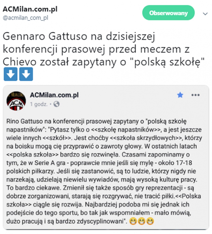 Gattuso nt. Polaków w Serie A! CO ZA SŁOWA!